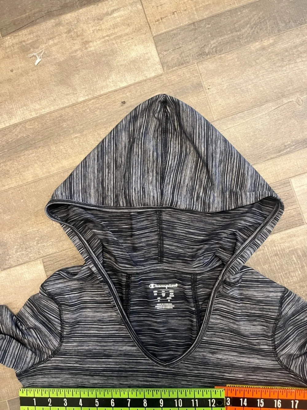 Champion Women's Black & Gray Space-Dye Hooded Pullover - Picture 7 of 9